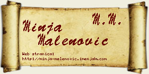 Minja Malenović vizit kartica